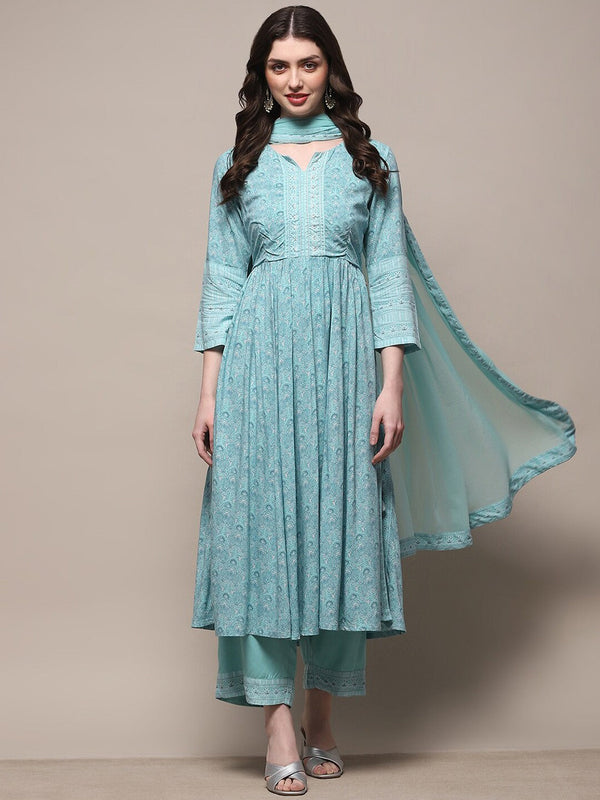 Women Floral Printed Empire Kurta with Trousers & With Dupatta